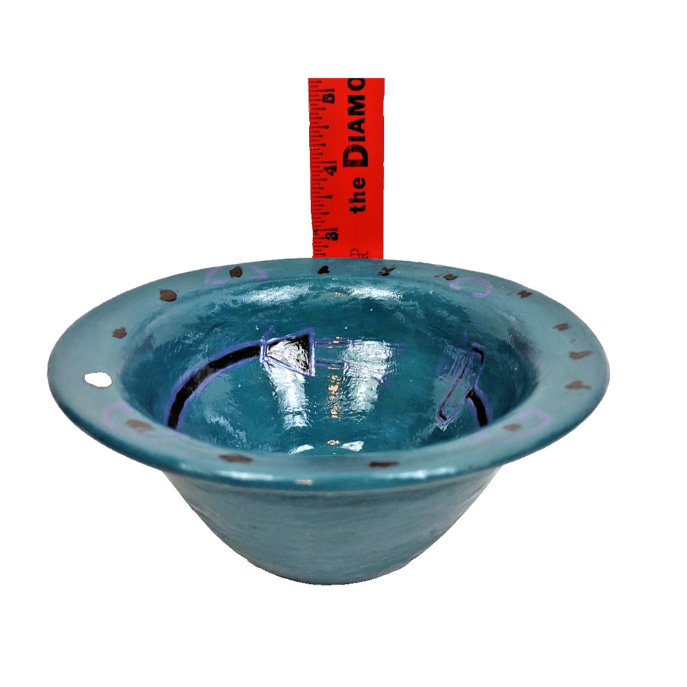 Handmade Studio Pottery Ceramic Stoneware Bowl Glazed Blue Green Purple Electric - Picture 3 of 8